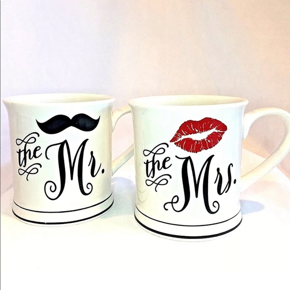 Set of 2 "The Mr. & The Mrs." Wedding Mugs - Picture 1 of 3